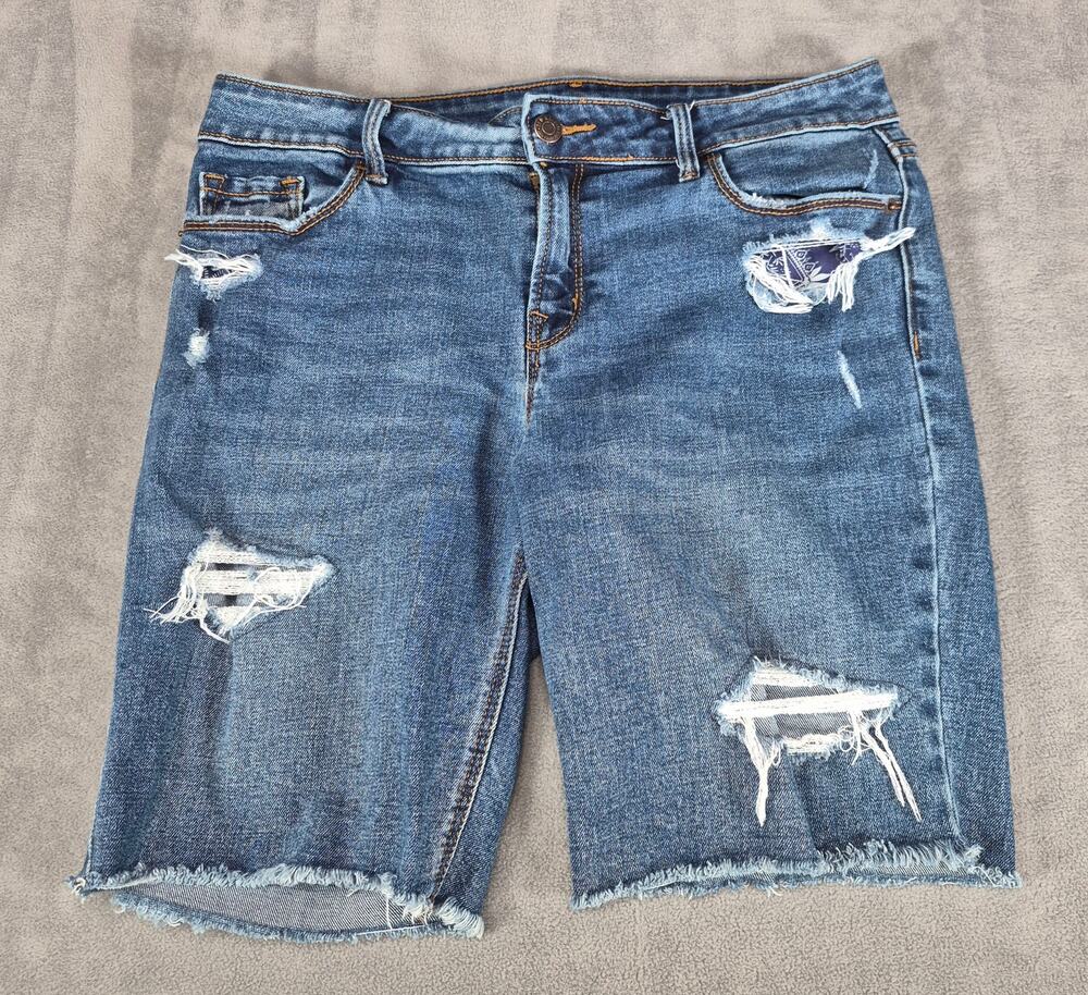 Old Navy Womens Blue Distressed Denim Shorts Size 6 Casual Summer